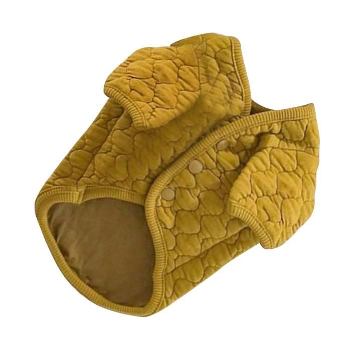 Meilleurs prix pour Manteau chaud pour chien - VVIKIZY - Jaune - Polyester épais - Confortable - Facile à porter