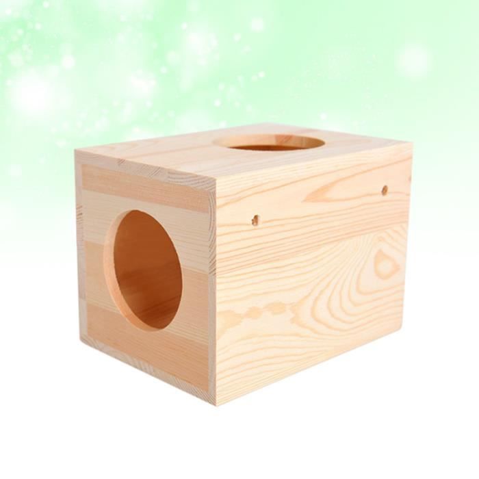 Comparer les prix de Nid de cage pour maison Chinchilla en bois naturel, petit de compagnie, hamster d'été, cochon  KIT HABITAT - COUCHAGE