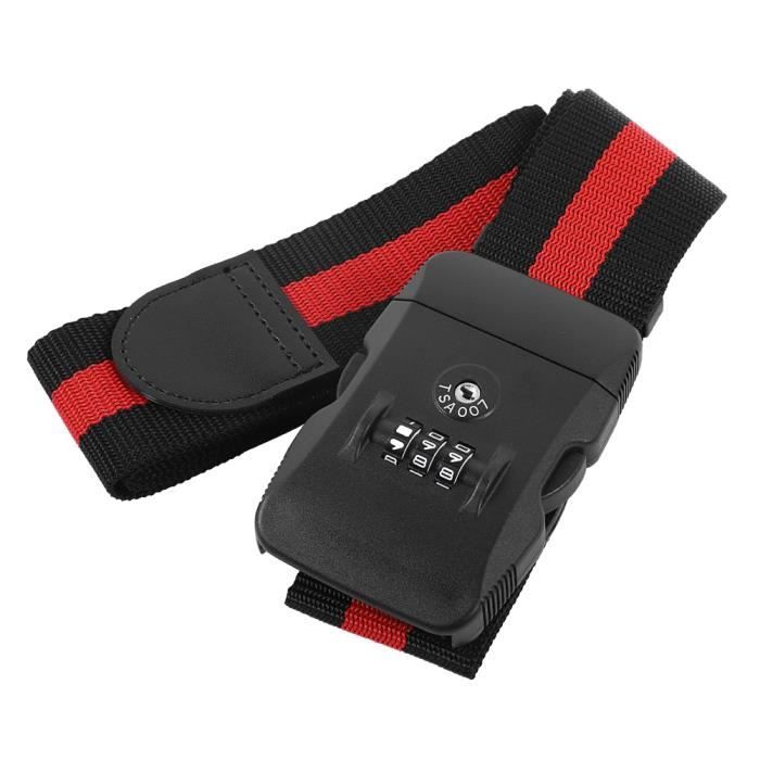 SANGLE À BAGAGE UXCELL NOIRE 2M X 5CM - CEINTURE À COMBINAISON POUR VOYAGE
