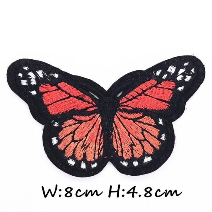 WEDAMOO 18 Pièces Patchs Papillon 9 Couleurs - Patchs 3D Organza Brodé Pour Customiser Vêtements, Sacs Et Accessoires