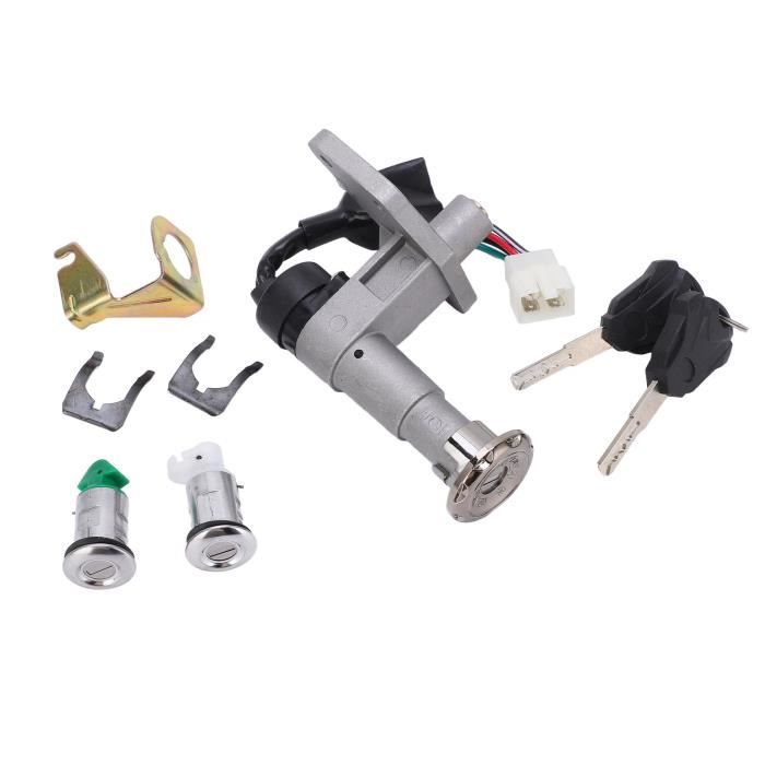 Kit Verrouillage Allumage Scooter GY6 125cc 150cc - Interrupteur Avec Clé + 2 Serrures Siège/compartiment - Sécurité Renforcée