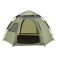 Tente de camping Nybro montage instantané 240 x 205 x 140 cm vert gris foncé-1