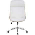Fauteuil De Bureau Varel CLP - Similicuir, Coque Bois, Piètement Métal Chromé, Réglable