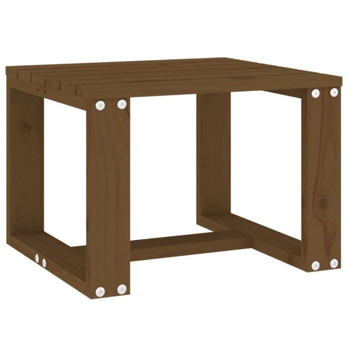 Table D'appoint De Jardin En Teck Massif - 43x36x40 Cm - Surface à Lattes, Finition Huilée - Pour Balcon, Terrasse, Patio - 11