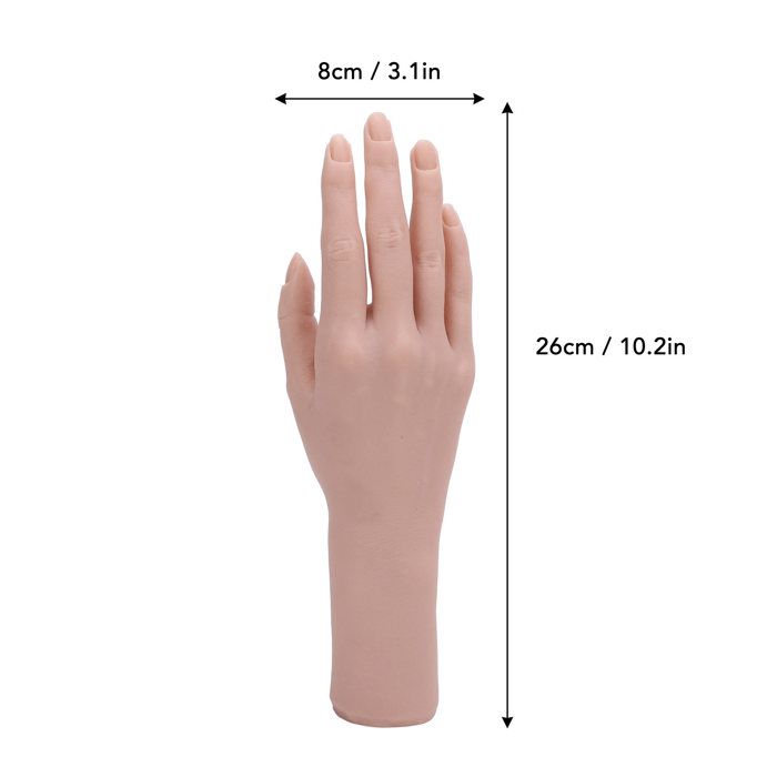 Modèle De Main Mannequin En Silicone Harilla - Support D'Affichage Pour Bijoux, Montres, Ongles - 14.7x8.8cm