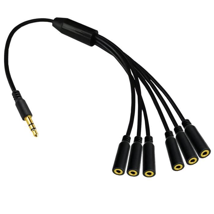 Keple Adaptateur répartiteur Jack Mono 6,35 mm vers 2 Prises Jack Mono 6,35 mm Doubles Adaptateur Y Mono Double 1/4, Lot de 2