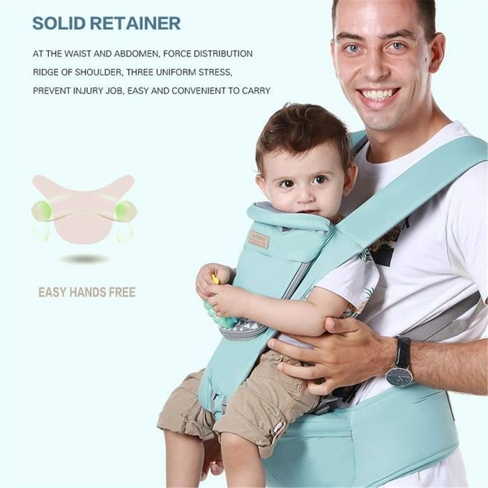 Porte-bébé Marsupi Classic Noir Taille L - Naissance à 15 Kg, Coton Bio, Attache Scratch Facile