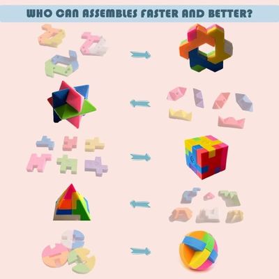 10 Gommes Puzzle Cube Luban – Gommes Fantaisie Assemblables – Cadeau Anniversaire Enfant Garçon Fille – Jouet & Gomme 2 En 1