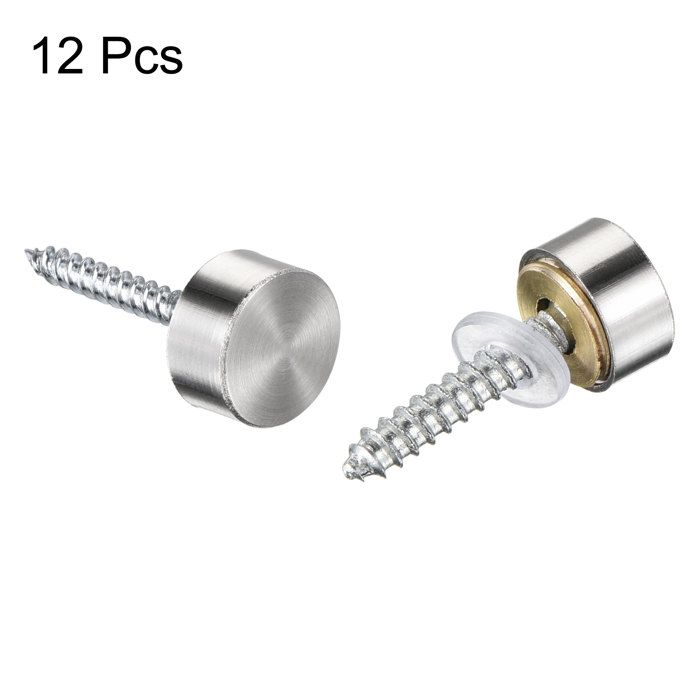 2 Vis Décoratives Miroir Capuchon En Acier Inox Brossé - Diamètre 10mm, Uxcell, Neuf