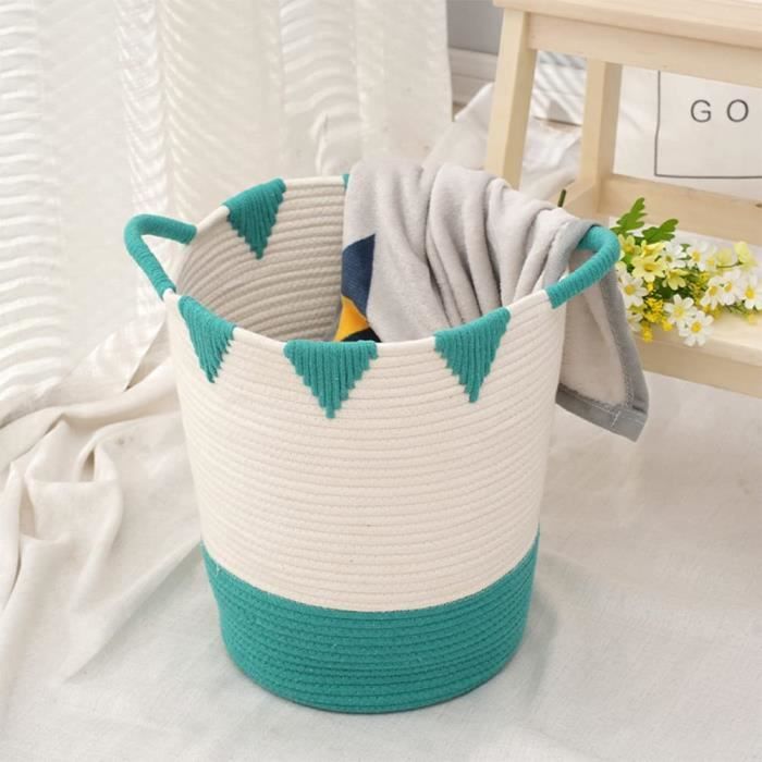 Lot De 4 Paniers Rangement En Corde De Coton - Multifonction Chambre Bébé, Salle De Bain, Bureau