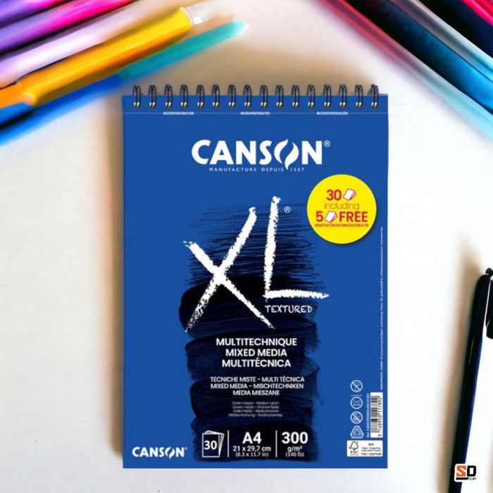 Carnet De Croquis Canson XL - 100 Feuilles Grain Fin 90g/m² - Format A4 (21x29,7cm) - Ivoire
