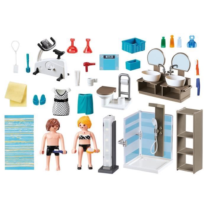 Playmobil 9268 Salle de Bain avec Douche à l'italienne- City Life- La  Maison Moderne- La Maison Moderne Maison &  Basics Piles alcalines  AAA 1,5