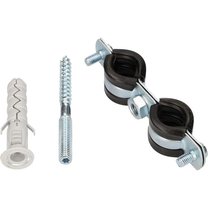 SKIR'CO Lot De 2 Supports De Tuyau Avec Garnitures En Caoutchouc Pour Tuyaux De 75 à 80 Mm, Colliers De Serrage, Supports De Tuyaux Pour Montage Mural Et Plafond