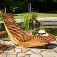 CASARIA® 2x Chaise Longue à Bascule pliable en Bois d'acacia certifié FSC Transat Ergonomique Bain de Soleil Jardin Sauna-3