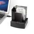 Salcar 2 Baies Station d'accueil USB 3.0 pour Disque Dur SATA de 2,5/3,5 Pouces SSD,HDD, Clonage Hors Ligne, Capacité jusqu'à 2 x 8 -3