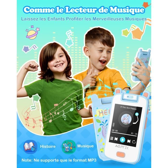AGPTEK Téléphone Portable Enfant à Écran Tactile, Téléphone Jouet