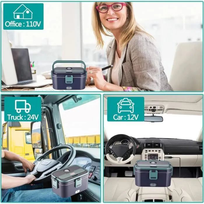 Lunch Box Électrique 60W pour Voiture et Camion et Bureau Gamelle