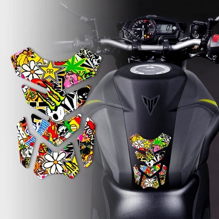 Protège-réservoir Moto Autocollant - Motif Nid D'abeille Rouge - Universel