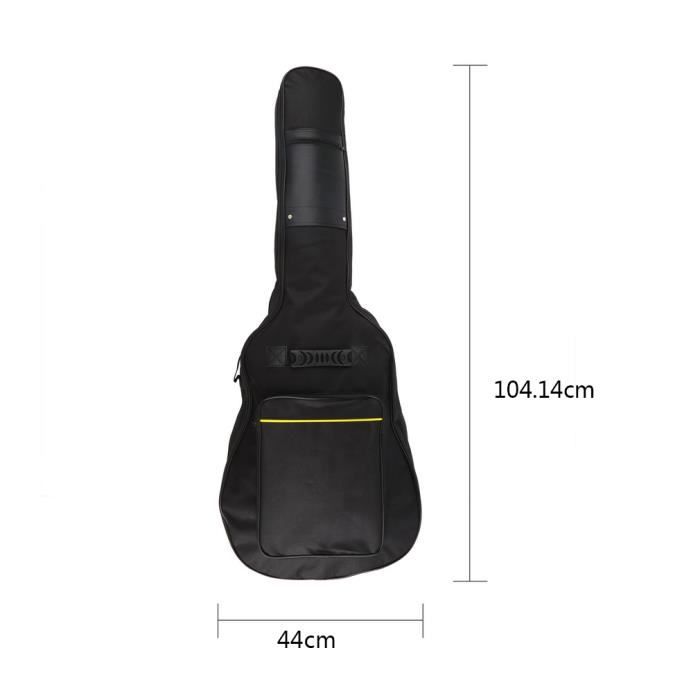Housse Guitare Acoustique 104 Cm Imperméable Rembourrée - Sac à Dos Guitare Classique Avec Bretelles, Marron Robuste