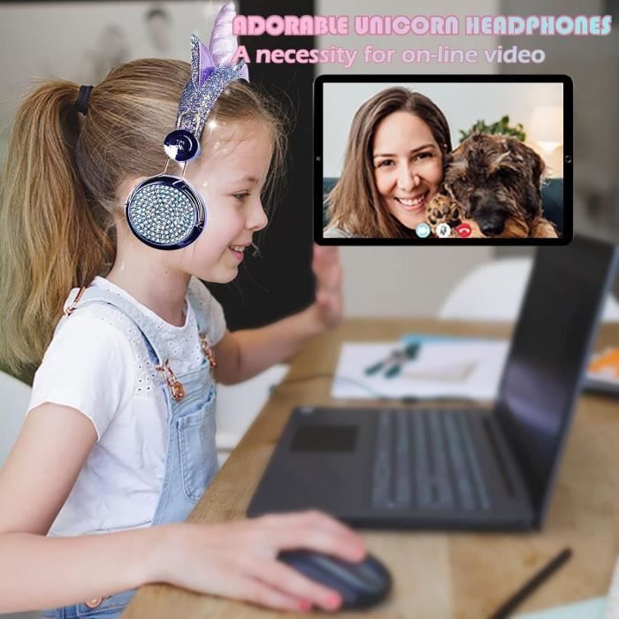 Licorne Casque Audio Enfant, Casque Bluetooth Sans Fil Enfant Fille Avec  Microphone, Volume Limité 85Db Casque Enfant Audio A[H2887] - Cdiscount TV  Son Photo