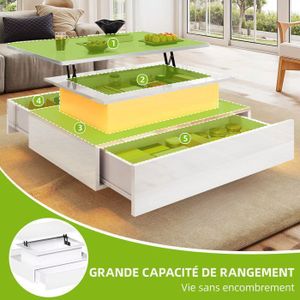 Meuble Salon Design Moderne Table Basse Symbiosis 67x67x30cm - Blanc Et Effet Béton Avec Tablette Rangement Table Basse Blanche Effet Béton