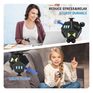 3Pcs Fidget Toy Cube Anti-Stress – Jouet Décompression Avec 6 Modules, Réducteur Stress Pour Enfants Et Adultes ADHD