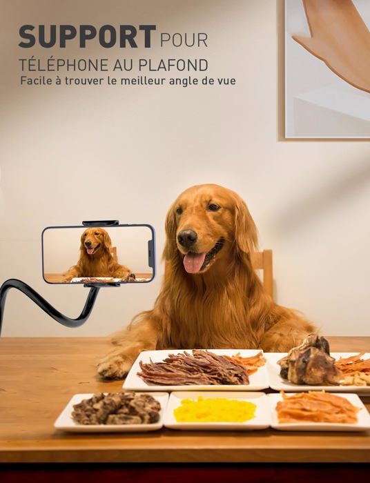 Support Téléphone Flexible Col De Cygne - Pince Réglable Stable Pour Lit, Bureau Ou Table - 8