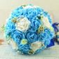 Bleu Blanc Dia 25cm Bouquet De Mariage Boule De Fleur Rose Artificiel Pour Decoration Ceremonie De Fiancailles Conference Salon Achat Vente Fleur Artificielle Cdiscount