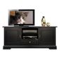 Banc Tv Noir En Bois Avec 2 Portes Achat Vente Meuble Tv Banc