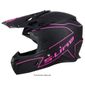 S Line Casque Moto Cross Enduro S820 Deco Rose Taille L Noir Mat