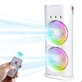 Ventilateur Climatiseur portable 600 ml Rafraîchisseur d'air, Humidificateur, 3 Vitesses, 3 Modes de Brumisation, Oscillation à 120°