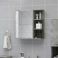 9547BOOST•)Armoire haute murale de salle de bain MEUBLE WC placard - Armoire à miroir de bain Gris béton 62,5x20,5x64cm Aggloméré FR-0