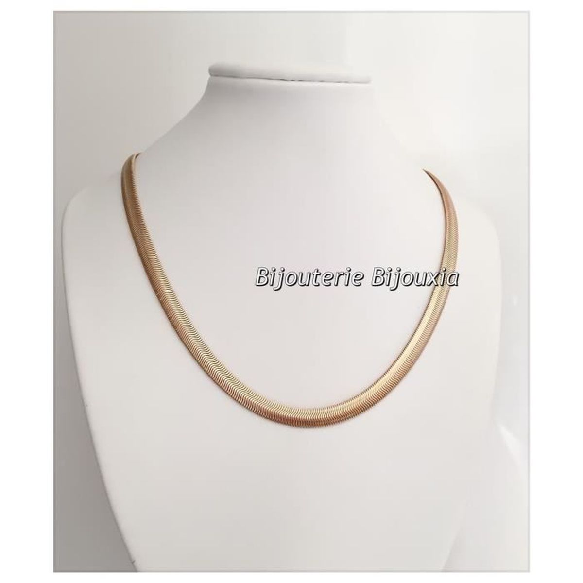 Chaîne Maille Serpent Ronde 42 CM Plaqué Or 18 carats Bijoux FEMME