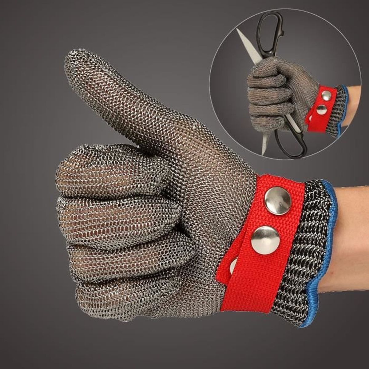 Gant D Acier 2 Gants Acier Maille Coton Protection Anti-Couper Résistance - Achat