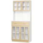 HOMCOM - Armoire de cuisine - Panneaux de particules - 80x40x180cm - Blanc