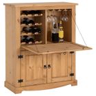 IDIMEX Meuble bar à vin TEQUILA armoire comptoir avec range bouteilles et range verres, bahut de style mexicain en pin massif teinté/ciré