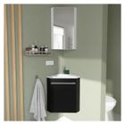 MOB-IN Ensemble lave-mains noir carbone + vasque blanche + armoire de toilette SKINO