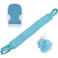 Gant Exfoliant,3 PCS gants exfoliants pour le bain, le dos, la douche, les gants de toilette doux en luffa,pour enlever ,bleu