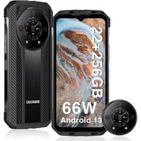 DOOGEE S110 Téléphone Portable Incassable G99 6.58" FHD 120Hz 22Go+256Go 10800mAh 50MP étanche Face ID Dual SIM - Noir