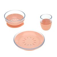Coffret repas en verre / silicone Abricot - LASSIG