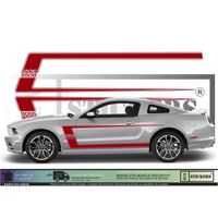 Ford Mustang Bandes BOSS 302 - ROUGE - Kit Complet - Tuning Sticker Autocollant Graphic Decals