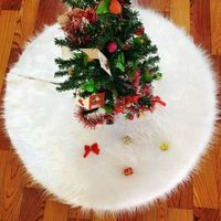 Jupe en peluche pour arbre de noël tapis en fourrure décorations pour noël et nouvel an à la maison guirlande d Taille:80cm