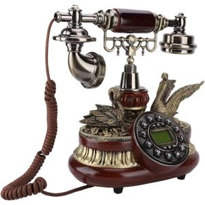 Téléphone fixe Téléphone Filaire rétro,Telephone Fixe à Ca an Rot