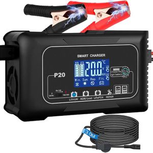 Chargeur Batterie BLACK+DECKER 1.5A - 6V/12V Automatique - Maintien Charge - Pour Auto Moto - Sécurité Intégrée