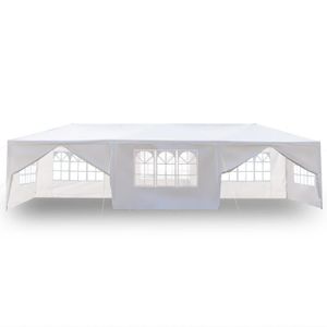 PERGOLA 3*9M, 8pcs, pergola de jardin, tente étanche, abri du vent et de la pluie, blanc