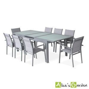 Salon De Jardin 8 Fauteuils Table A Rallonge Auto Extensible 200