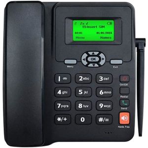 Téléphone fixe Téléphone De Bureau GSM Quadri-Bande sans Fil,Télé