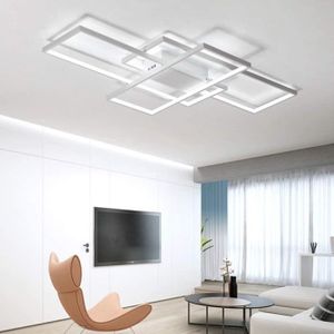 PLAFONNIER Plafonnier LED de salon à intensité variable 3000K-6500K en acrylique - Couleur de la lumière/luminosité réglable - (Blanc)