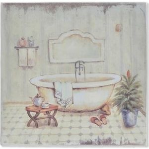 Tableau Toile Cadre Inscription SPA Salle De Bain Bath 40 x 40 cm Bleu -  Cdiscount Maison