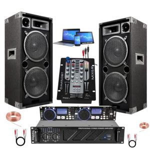 Pack SONO DJ complet Audio Club CLUB1512 - 2200W, HP + Caisson 38cm,  Supports - USB/BLUETOOTH, PORTIQUE LUMIÈRES IBIZA DJLIGHT60 - Cdiscount TV  Son Photo
